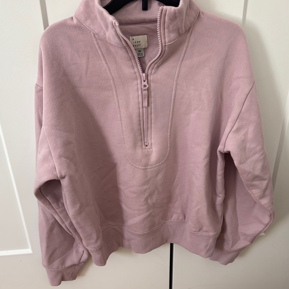 Women's Pink Half-Zip Sweater